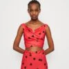 Wal G Valentines Heart Crop - Top - Red/Black -Wal G fa8ed00141ee4c6a864abb0a4c47a67e
