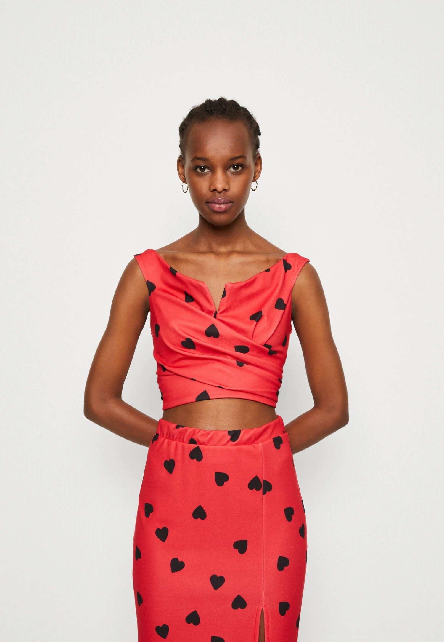Wal G Valentines Heart Crop - Top - Red/Black 3 Wal G Valentines Heart Crop - Top - Red/Black
