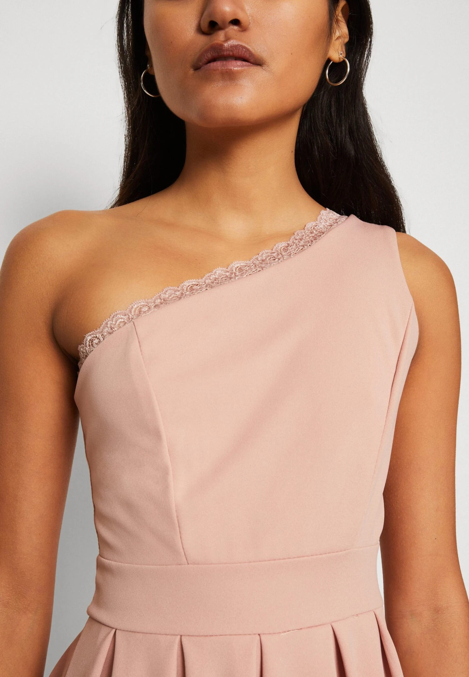 Wal G Vanya One Shoulder Skater Dress - Jerseyjurk - Blush Pink 8 Wal G Vanya One Shoulder Skater Dress - Jerseyjurk - Blush Pink - Afbeelding 6